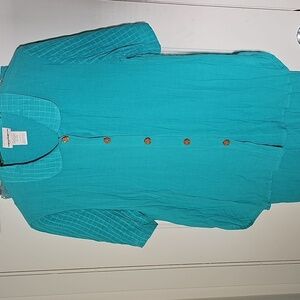Erin London Vintage Y2K Blue Crinkle Casual Resort Wear. Set